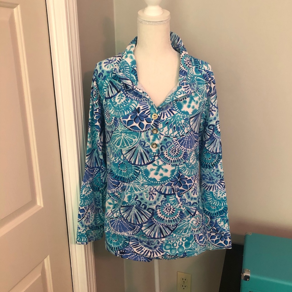 Lilly Pulitzer Popover- Turquoise Oasis Half Shell